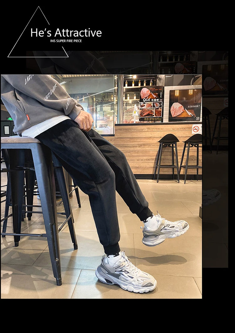 Liketkit, мужские зимние спортивные штаны,, одноцветные, свободные, двойной флис, толстые, теплые, шаровары, мужские, повседневные, уличная одежда, штаны для бега