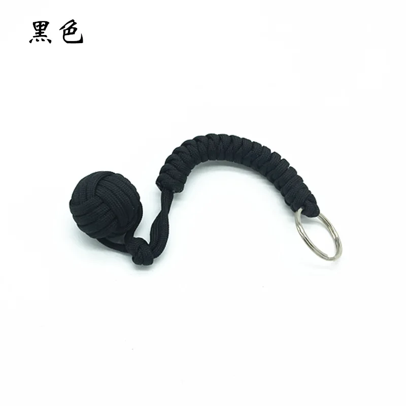 Outdoor Security Protection Black Fist Steel Ball for Girl Bearing Self Defense Lanyard Survival Key Chain Broken Windows