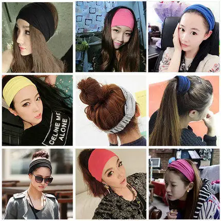 

New Style South Korea Wide Face Hair Bands Korean-style Solid Color Large Rims Cotton Cloth Hair Band Headscarf Sports Headdress
