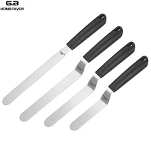 Espátula de bolo conjunto de faca paleta ângulo aço inoxidável gelo espátula offset cortador ferramentas decoração do bolo