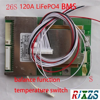

26S 60A/80A/100A LiFePO4 BMS/PCM/PCB battery protection board for 26 Packs 18650 LiFePO4 Battery Cell w/ Balance w/Temp