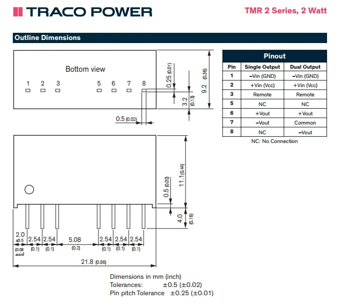 10 шт./лот TMR-4812 TMR 4812 неизолированный DC/DC преобразователь 12 В 2 Вт Output-12V-167mA input-36V-75V