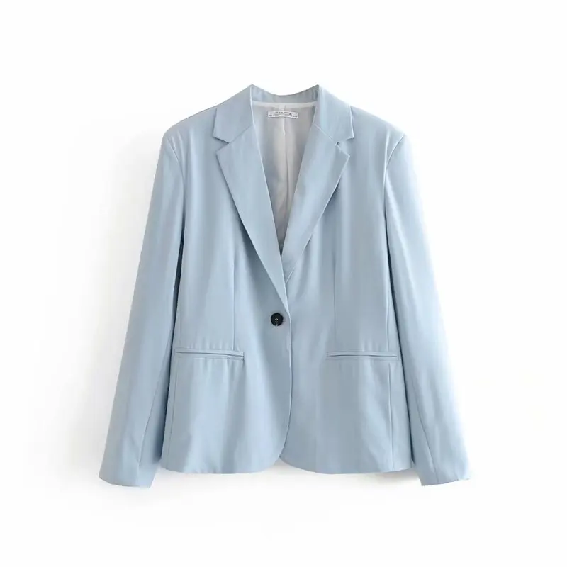 

Europe And America WOMEN'S Dress 2019 Early Autumn New Style Commuting-Style Solid Color One-Button Slim Fit Suit Jacket Women's