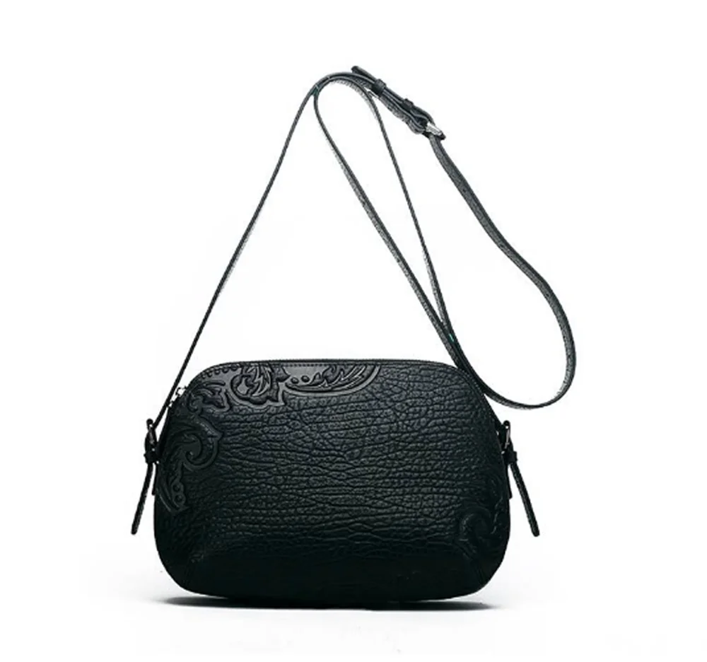 NAISIBAO New women genuine leather handbags luxury women bags designer fashion women leather shoulder Crossbody bag - Цвет: Черный