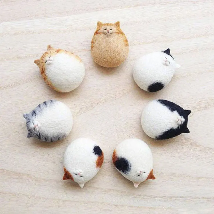 Япония DIY ручной работы lover Cat Kitty шерсть иглы для валяния комплект Модные украшения дома иглы Feltro животных