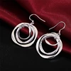DOTEFFIL 925 Sterling Silver Three Circle Drop Earring For Women Lady Wedding Engagement Party Fashion Jewelry ► Photo 2/6