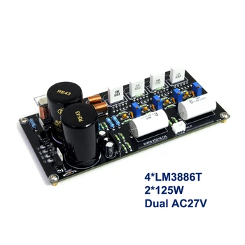 

2*125W LM3886 Power Amplifier Audio Board MUR1620 Dual Channel Stereo 2*10000UF/50V HiFi Sound Amplifiers Home Theater AMP