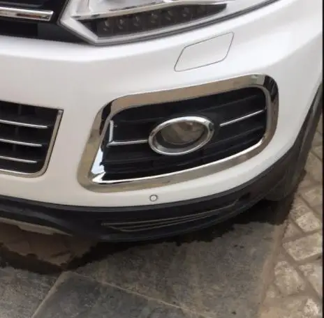 ABS хром передняя + лампа заднего противотуманного фонаря Накладка для Zotye T600 2014 2015
