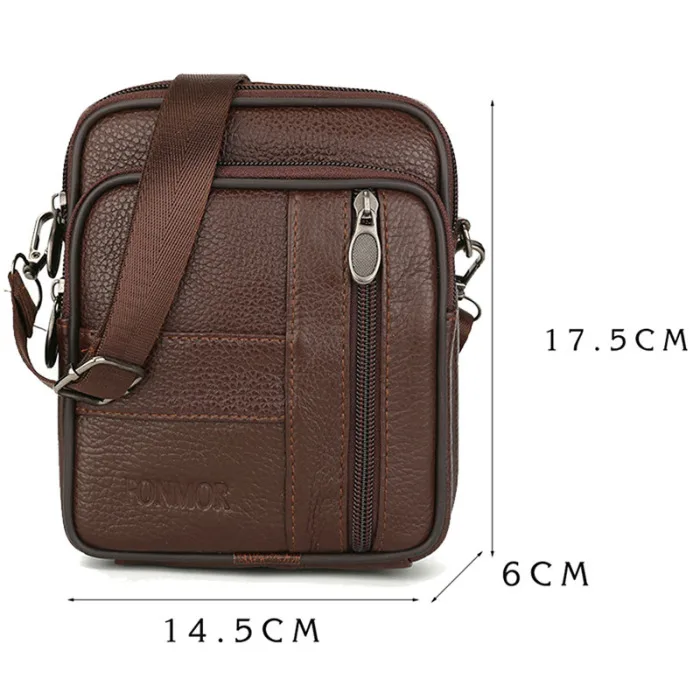 Hot Selling Mens Leather Small Satchel Crossbody Messenger Shoulder Bags Small Handbag-B5