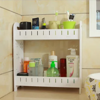 

waterproof Wooden bathroom kitchen organizer bathroom rack cosmetics toilet toilet storage box vanity cosmetics corner shelf