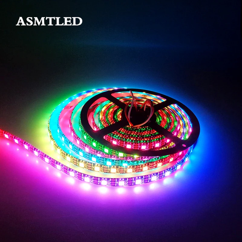 5 м в WS2812B Светодиодная лента индивидуально Адресуемая WS2812 IC умная RGB светодиодная