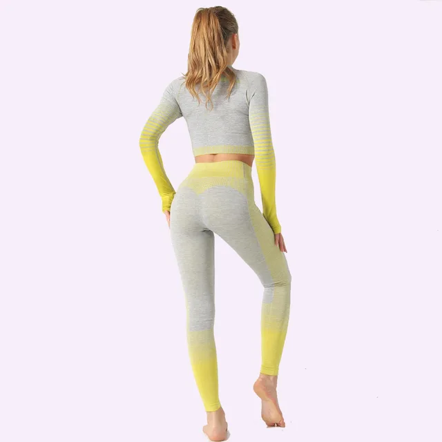 Женский энергетический бесшовный костюм для йоги спортивная