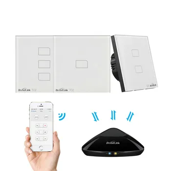

1/2/3 Gang-EU Standard 2019New Light Switch Modern Design White Touch Panel Wifi Wireless Smart Control Via RM Pro