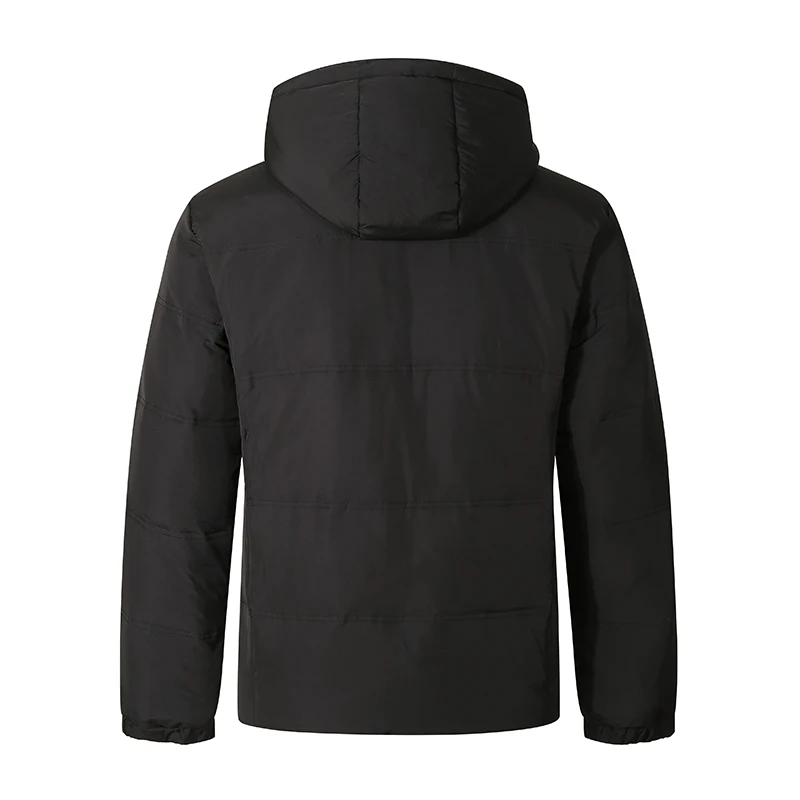 Ouma Autumn And Winter New Style Solid Color Versatile Pocket Zipper Design Long Sleeve Hooded down Jacket MEN'S Outerwear