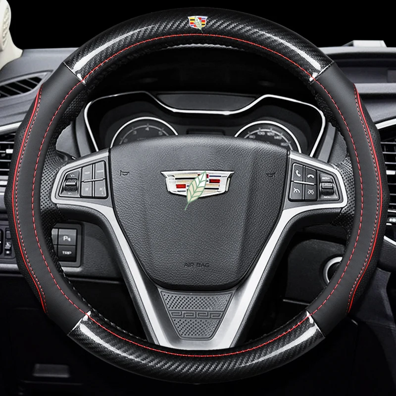 Чехлы для руля из углеродного волокна и кожи 38 см Cadillac CT4 EXT CT5 XT4 CT6 XT6 5 ATS |