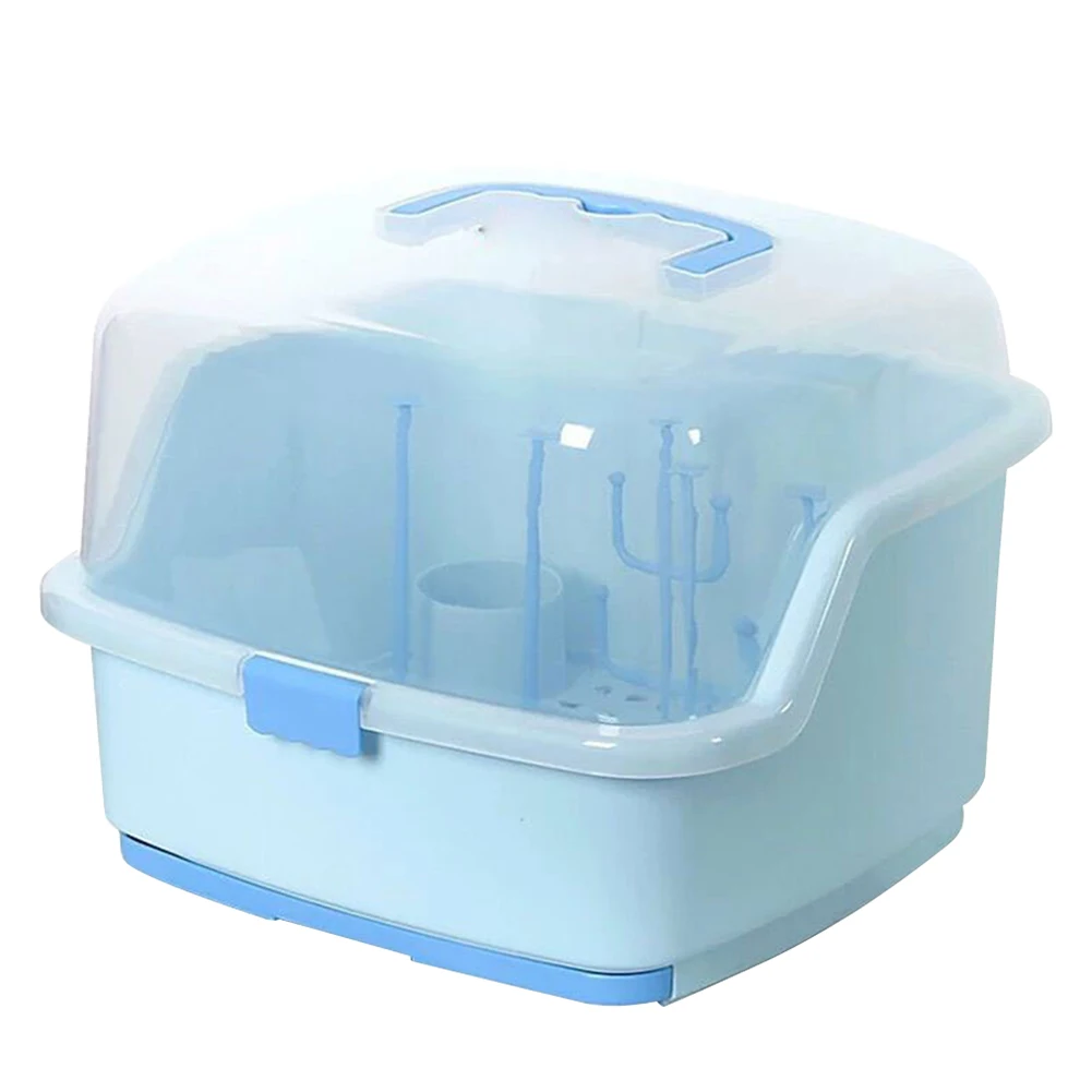 

Bottle Rack Anti Dust Container Portable Nipple Baby Box Dinnerware Organizer With Cover Nursing Feeding Shelf Drying Storage