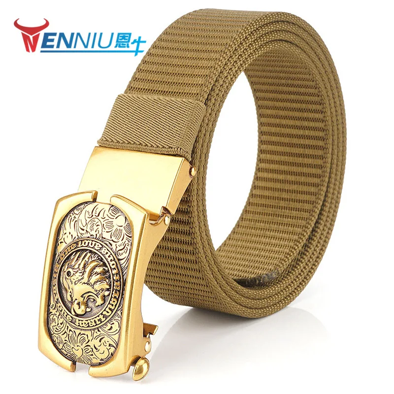 

Thick Tank Pattern Nylon Canvas Belt Sports Outdoor Canvas Leather Belt Automatic Buckle Youth Students Casual Pants