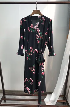 

Women Dress Begonia Silk Dress One-piece Wrap Dress