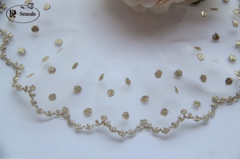 10 ярдов/партия золотая нить кружевная отделка в горошек аксессуары для одежды