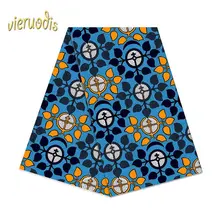 6 ярдов африканская восковая печатная ткань хлопок ткани, материал Дашики Печатный настоящий цветочный для платья A000531