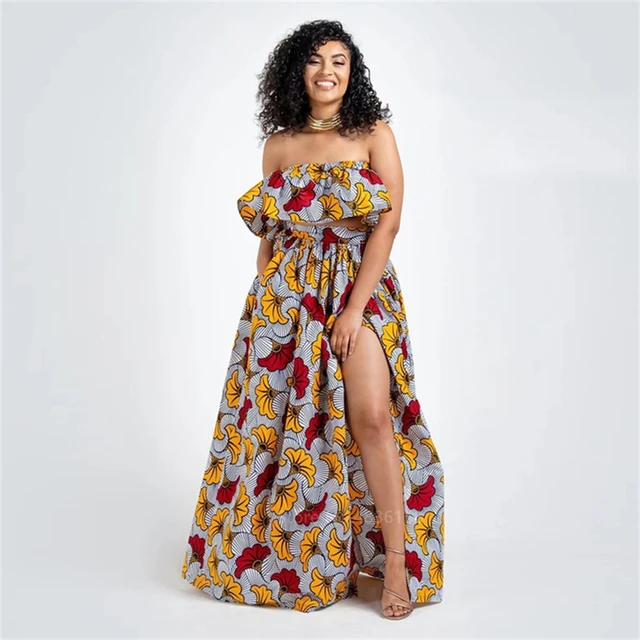 2020 News Ankara Style African Clothes Dashiki Print Top Skirts Fashion Feather Party African Dresses for Women Robe Africaine - Image 4