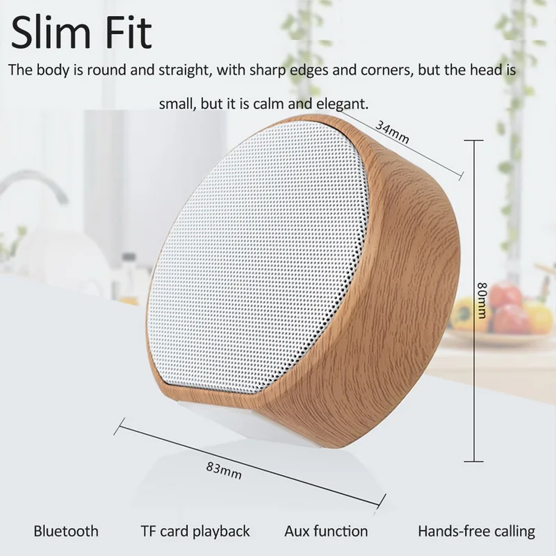 Текстура древесины Bluetooth Динамик Портативный мини сабвуфер аудио подарок стерео