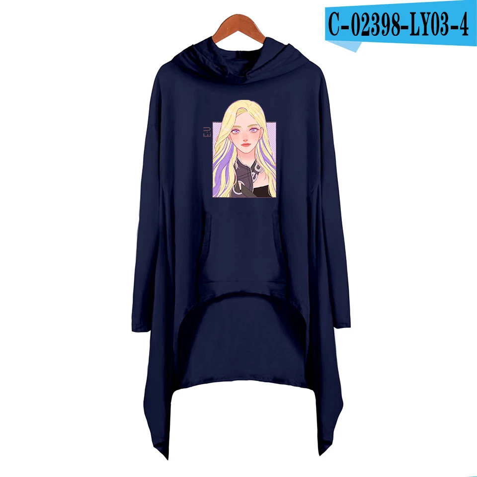 Everglow Kpop напечатаны Harajuku толстовки платье Новое крутое весеннее женское длинное платье с капюшоном Новое печатное Harajuku модное платье - Цвет: LY03