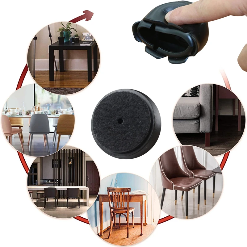 4Pcs/Set furniture chair legs protector Non-slip Rubber Anti Scratch Feet Pads For Table leg caps Bottom Wood Floor Protectors