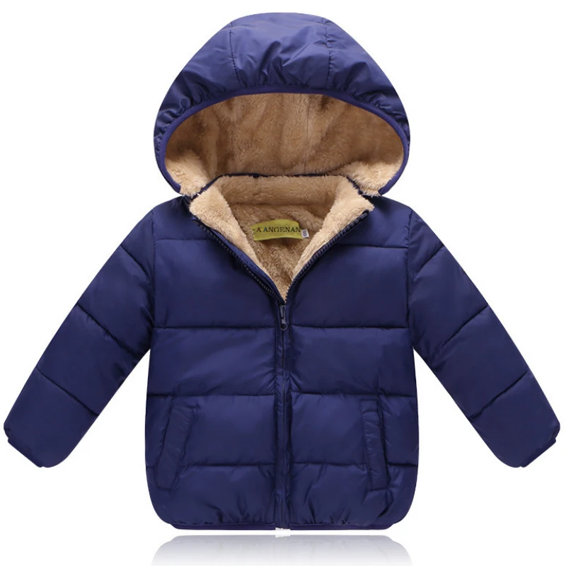Children Jackets Baby Girl Hooded Fleece Inner Autumn Boys Winter