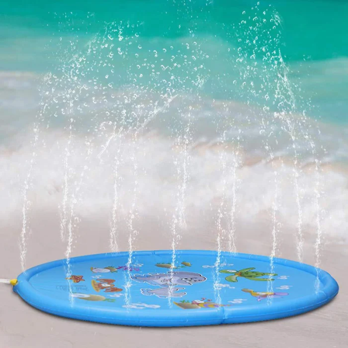 Water Splash Sprinkler Pad Play Game Mat for Children Kids Summer Outdoor Party TP899