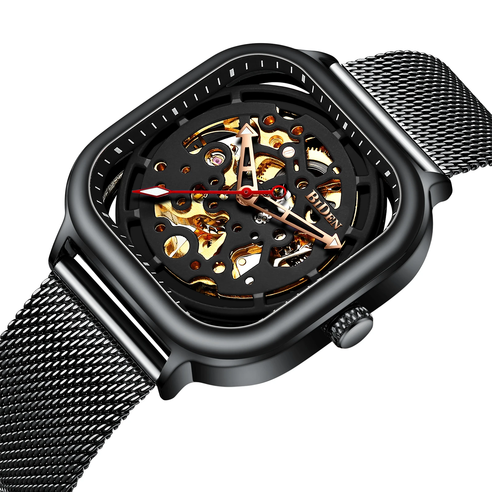 

2020 Mechanical luxury watch for man black or rose gold color stainless steel watch for business