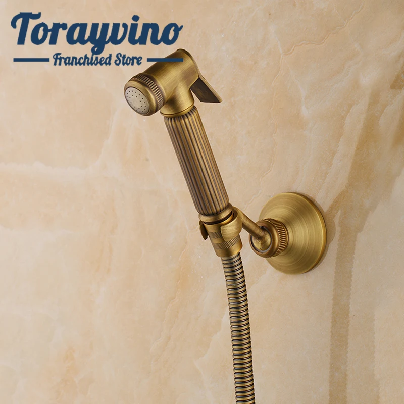 

Torayvino Bidet faucet bathroom bidet douche Brass Antique Brass bidet tap Wall Mounted taps bidet faucets Cold & Hot mixer tap