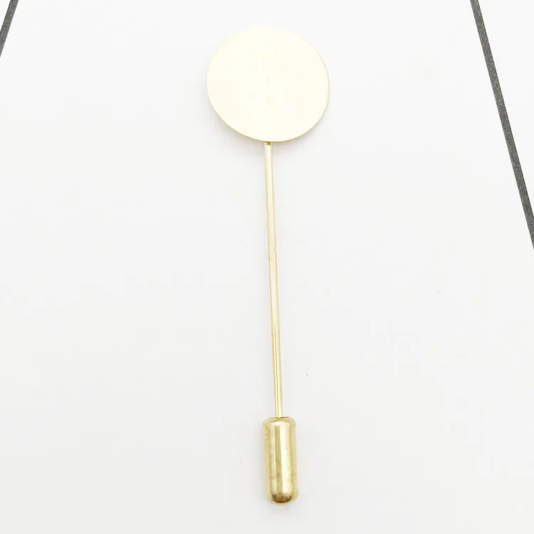 Kyunovia Gold Silver Long Brooch Pin DIY Boutonnieres Lapel Dress Pearl  Safety Pins Jewelry Making Brooches Base/Tray D147
