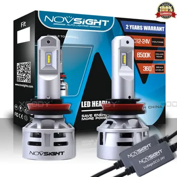 

NOVSIGHT H7 LED Canbus Headlights Turbo Led H4 H11 leds Car Headlight Bulbs 9006 9005 HB3 HB4 6500K 10000LM 60W/Pair Lamps Bulb