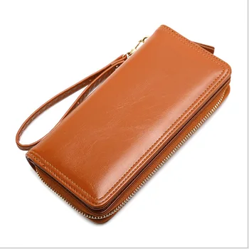 

2020 Ladies Wallets Long Hasp Coin Purse Vintage Pu Leather + Polyester Money Pocket Female Wallet Clutch Bag