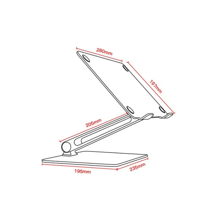 Universal Aluminum Alloy Laptop Holder Stand Foldable Adjustable Rack for Notebook Tablet ING-SHIPPING