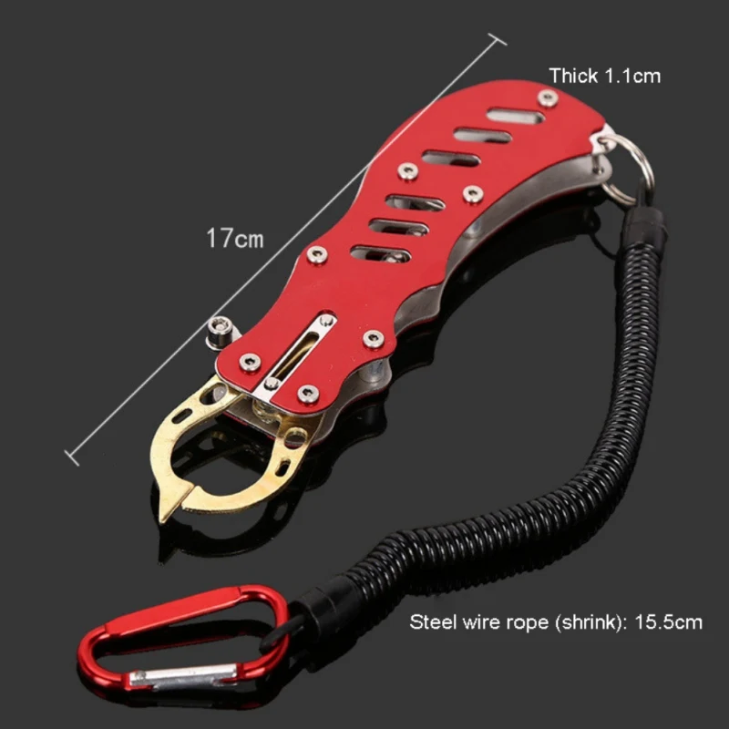 Fishing Handle Stainless Steel Fish Mouth Clip Control Outdoor Tool With Lanyard Fishing Tool