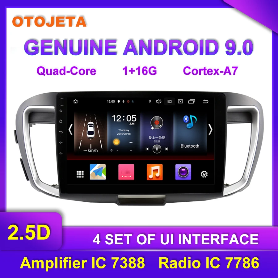 Discount Factory direct sale OTOJETA Android 9.0 Car Multimedia Radio For Honda Accord 9 2.5L GPS USB bluetooth Navigation tape recorder 0