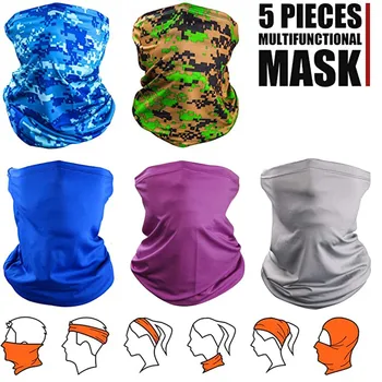 

5pcs Multifunctional Neck Gaiter Bandana Half Face Mask 2020 Dustproof Fishing Scarf Summer Face Cover Outdoor Sports Bandana