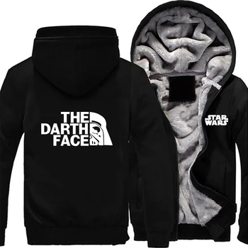 

Free Shipping USA size Men Hoody The Darth Face Zipper Jacket Sweatshirts Thicken Hoodies Coat Unisex Casual Clothing