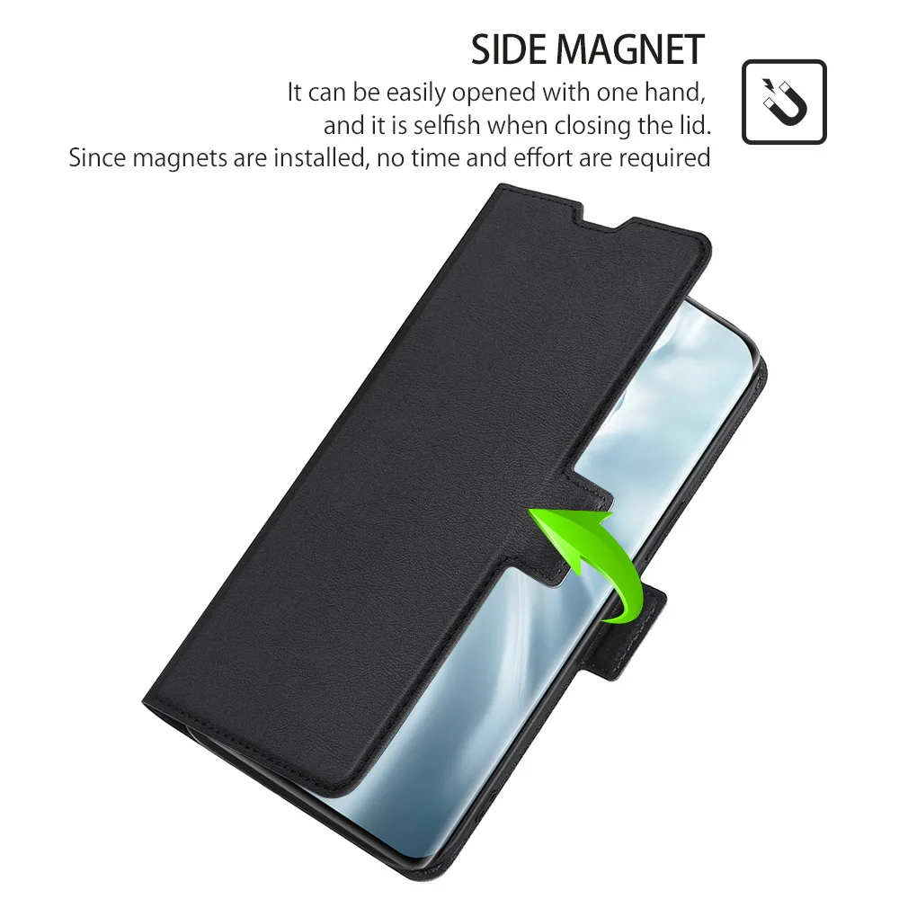Leather Flip Wallet Phone Case with Magnetic Closure