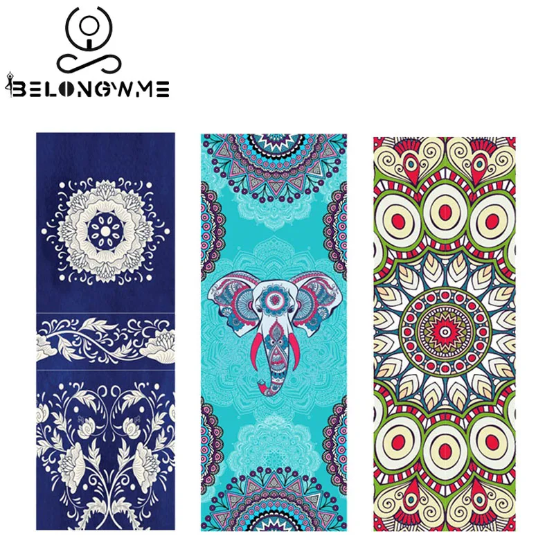 

183x63 Mandala Printed Yoga Towel Foldable Portable Washable Fitness Pilates Mats Anti-slip Outdoor Mat Sports Carpets tapete