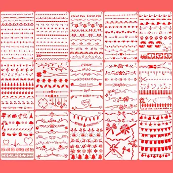 

15pcs/set Plastic Drawing Template Ruler Stencil Painting Board DIY Album Decor Drawing Templates