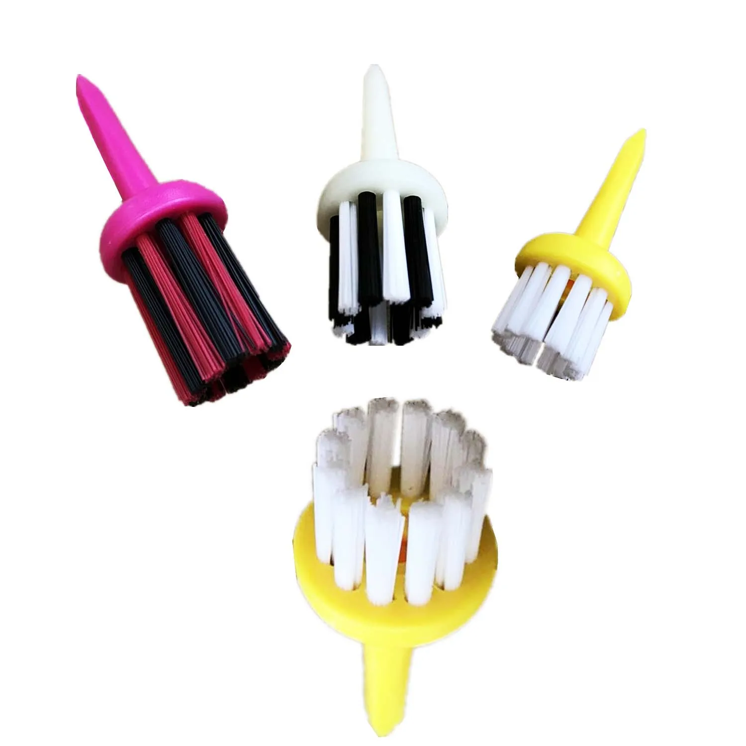 3 Pc Unbreakable Golf Brush Tees Plastic 2.0 2.2 2.4 Inch Mixed Height Low Friction More Distance Consistent