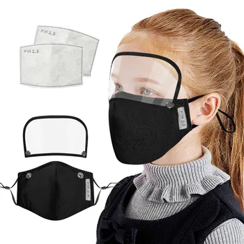 

Kids' Child Washable Reusable Face Mask With Filter And Detachable Eye Shield Mask Breathable Mouth Caps Reusable Face Mask Mout