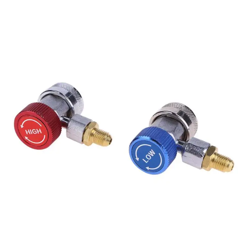 R134 A//C Low//High Adaptador de acoplamiento r/ápido ajustable para aire acondicionado con tapa