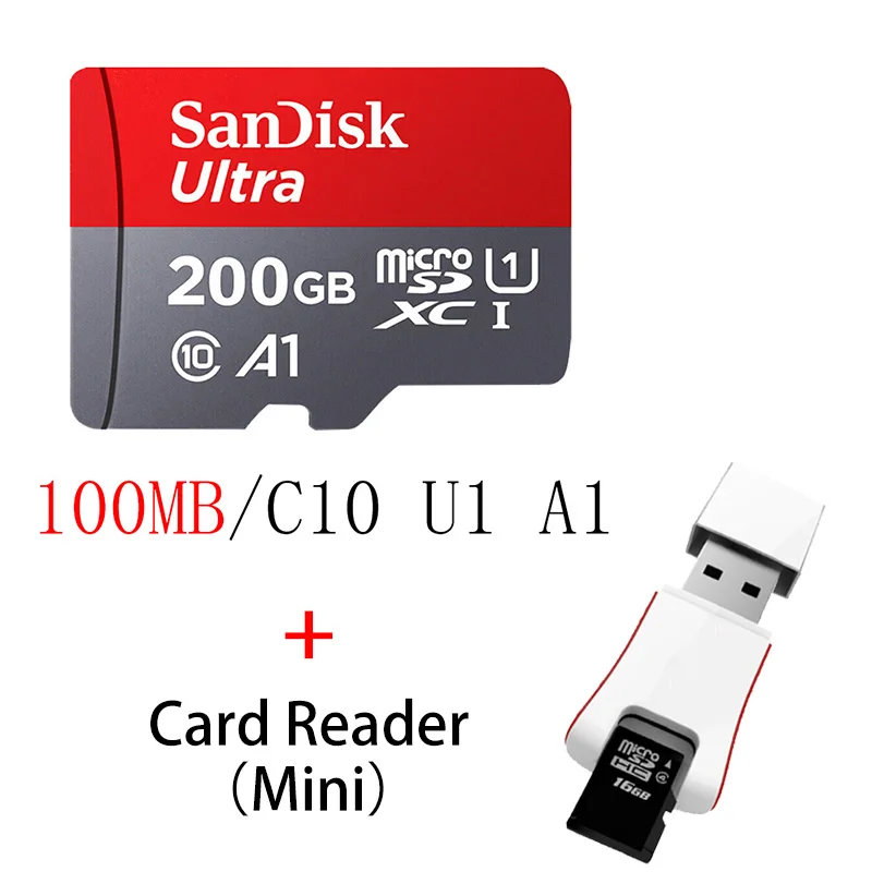 Sandisk Ultra Micro SD 128 ГБ 32 ГБ 64 Гб 256 Гб 16 Гб 400 Гб Micro SD карта SD/TF флэш-карта памяти 32 64 128 Гб microSD для телефона - Емкость: QUNC-200G-KT2-CA1001