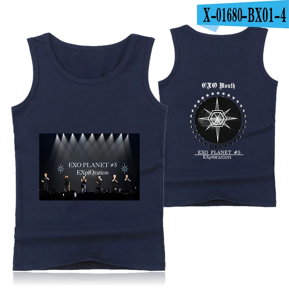 EXO PLANET#5 Модная стильная хипстерская Повседневная Удобная популярная летняя одежда с круглым вырезом без рукавов для мужчин и женщин - Цвет: Бирюзовый