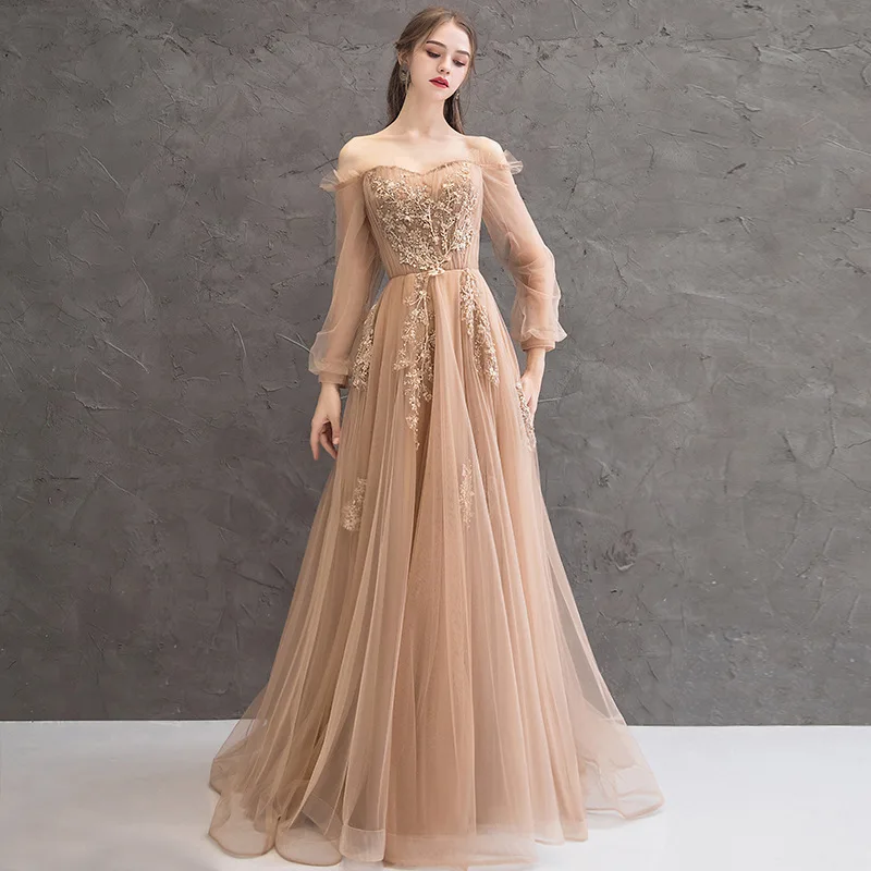 Модное благородное вечернее с вырезом «Лодочка» платье кружевное длинное платье с вышивкой вечерние платья невесты сексуальное вечернее платье с открытой спиной