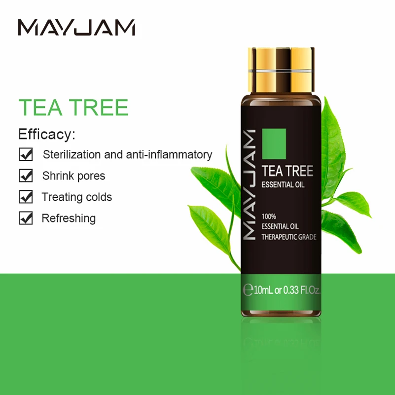 

MAYJAM Tea Tree 10ML Fragrance Oil Pure Natural Essential Oils for Aromatherapy Diffusers Oil Boost Immunity Anti Bacterial Cold